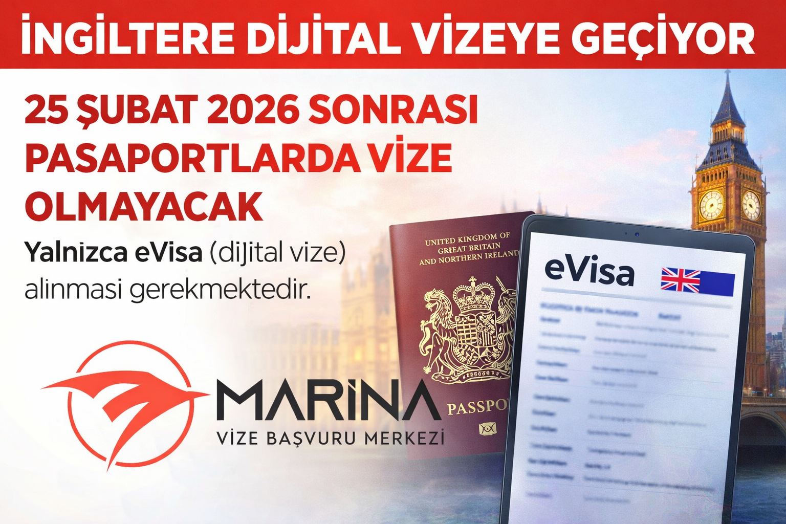 İngiltere eVisa Zorunluluğu Hakkında Önemli Duyuru